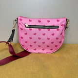 The Roni Nylon Crossbody - Light Pink Hearts