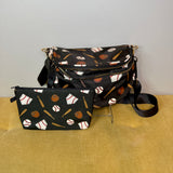 The Roni Nylon Crossbody - Baseball on Black