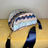 The Roni Nylon Crossbody - Christmas Snowflake Blue Pink