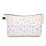 Pouch - Dog Cat Paw Pink Purple on White