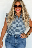 PREORDER: Lainey Checker Denim Vest