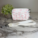 Rue - Nylon Wristlet Wallet - White Pink Bow