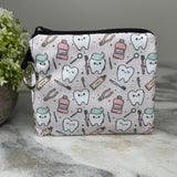 Mini Pouch - Tooth Dental Hygine on Pink