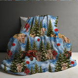 Blanket Christmas #35 - Farm Tree Highland Cow - PREORDER