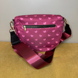 The Roni Nylon Crossbody - Maroon Heart