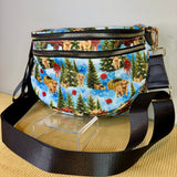 The Roni Nylon Crossbody - Christmas Winter Highland Cow