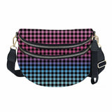 The Roni Nylon Crossbody - Plaid Ombre Black