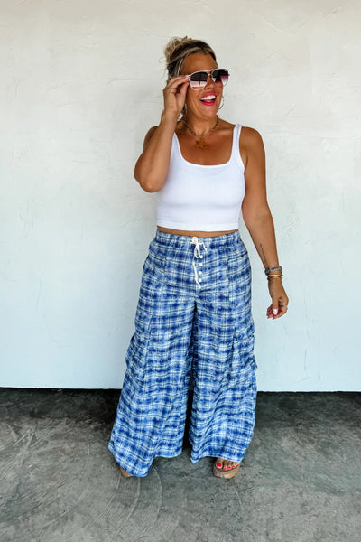 PREORDER: Plaid Behavior Wide Leg Pants