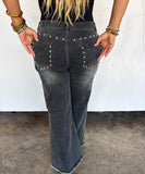 PREORDER- OFF THE GRID STUDDED JEANS - 4 options!