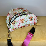 The Roni Nylon Crossbody - Highland Cow Pink Floral
