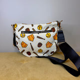 The Roni Nylon Crossbody - Softball on White