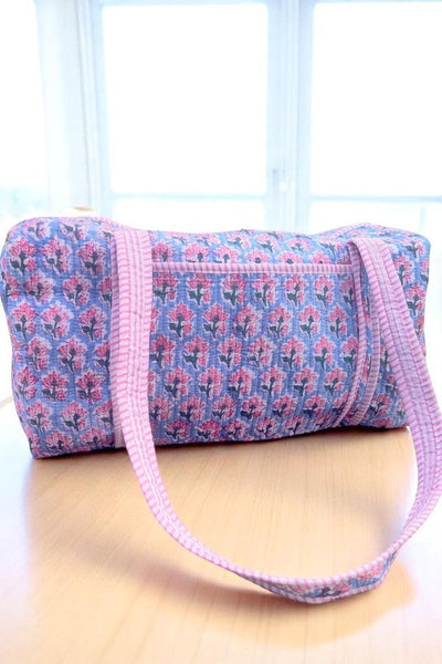 SC - ETA 6/11 - Sybil Blue and Pink Floral Duffle Bag
