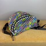 The Roni Nylon Crossbody - Halloween Fall Rainbow Bat Checker