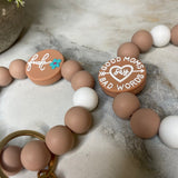 Silicone Bracelet Keychain - Mom Adult Fuck - Beige