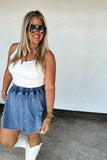 PREORDER: Denim & Pearls Skort