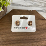 Wooden Stud Earrings - Mug #3