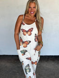 PREORDER- ON REPEAT TERRY ROMPER - butterflies & checks