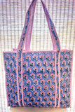 SC - ETA 6/4 - Sybil Blue and Pink Floral Tote Bag