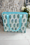 SC - ETA 6/4 - Juniper Blue and White Floral Tote Bag