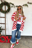 PREORDER: Christmas Cloud Cardigan Red Checker