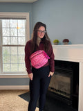 The Roni Nylon Crossbody - Animal Print Hot Pink