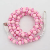 Charging Charger Cord - Beaded - Clear Design