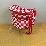 The Roni Nylon Crossbody - Checkered Red