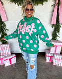 PREORDER- PEACE & POLKA DOT MOCK NECK PULLOVER
