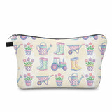 Pouch - Floral Tractor Boots Watering Can Checkered