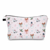 Pouch - Christmas - Pink Ice Skate Snowman