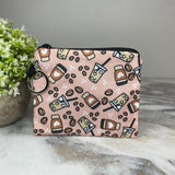 Mini Pouch - Coffee Iced Coffee Hearts