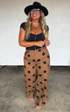 PREORDER- MOCHA DOT DENIM JEANS