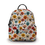 Mini Backpack - Floral Blooms Red Orange Blue