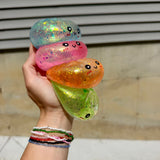Squishy Toy - Viral Dumpling, Slow Rise Glitter #2 - Orange