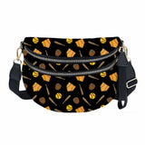 The Roni Nylon Crossbody - Softball on Black