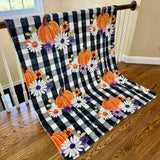Blanket Halloween #37 - Plaid Pumpkin Floral