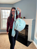 The Roni Nylon Crossbody - Animal Print Aqua