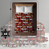 Blanket Christmas #18 - Plaid Highland Cow - PREORDER