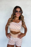 PREORDER: Checker Bra & Biker Short Set
