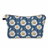 Pouch - Floral Blue Daisy Gingham