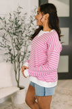 Almost Therapeutic Drop Shoulder Pullover in Candy Pink