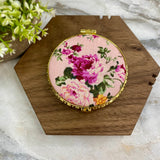 Compact Mirror - Pink Floral (by shape)