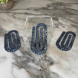 Jumbo Paperclip - Charcoal Blue Floral