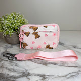 Rue - Nylon Wristlet Wallet - Pink Highland Cow