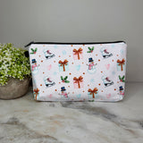 Pouch - Christmas - Pink Ice Skate Snowman