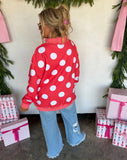PREORDER- PEACE & POLKA DOT MOCK NECK PULLOVER