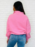 Bonbon Delight Half Zip Pullover in Pink