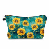 Pouch - Floral Sunflower Teal