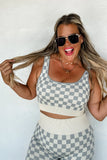 PREORDER: Checker Bra & Biker Short Set