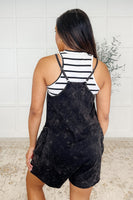 Carefree Cutie Slouchy Pocket Romper in Black